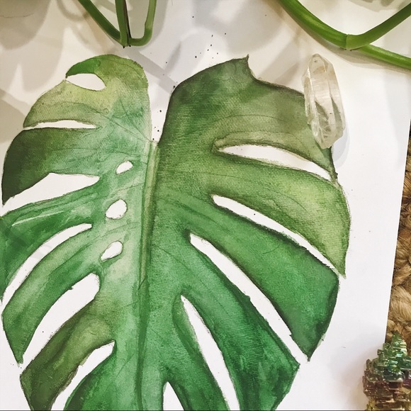 ⭐️ SALE Monstera watercolor green print 8x10 - Picture 3 of 3